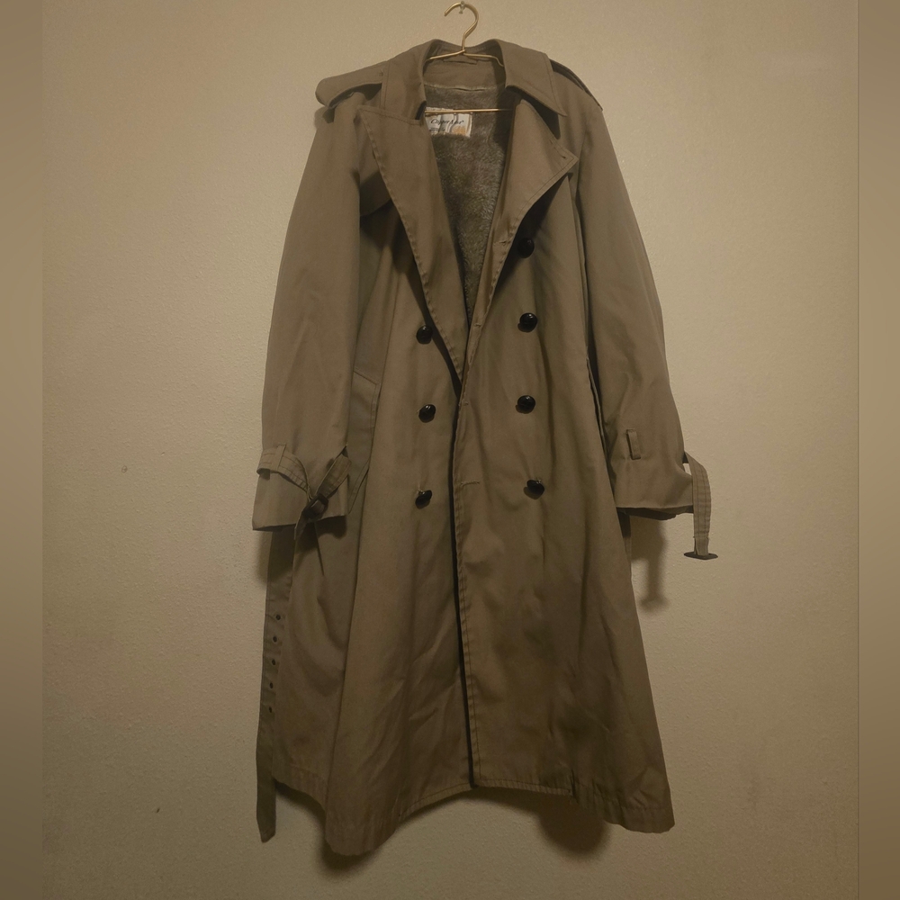 Classic Tan Double-Breasted Trench Coat